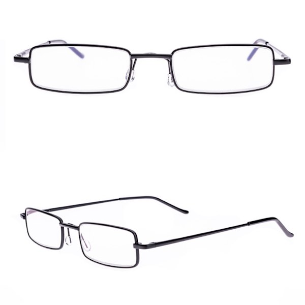 Läsglasögon med Styrka (+1.0-+4.0) Bärbar metalllåda UNISEX Svart +3