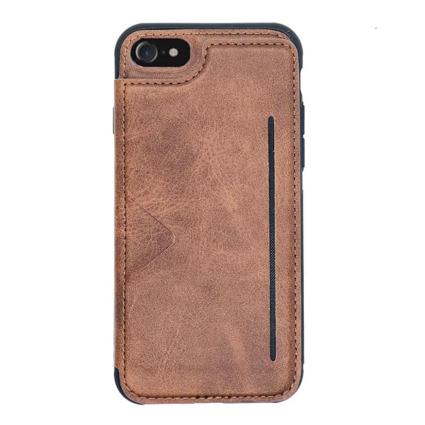 iPhone 7 - Stilrent Stötdämpande Skal med Kortfack (HANMAN) Brun Brun
