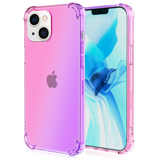 iPhone 13 Mini - Silikoncover FLOVEME Blå/Rosa