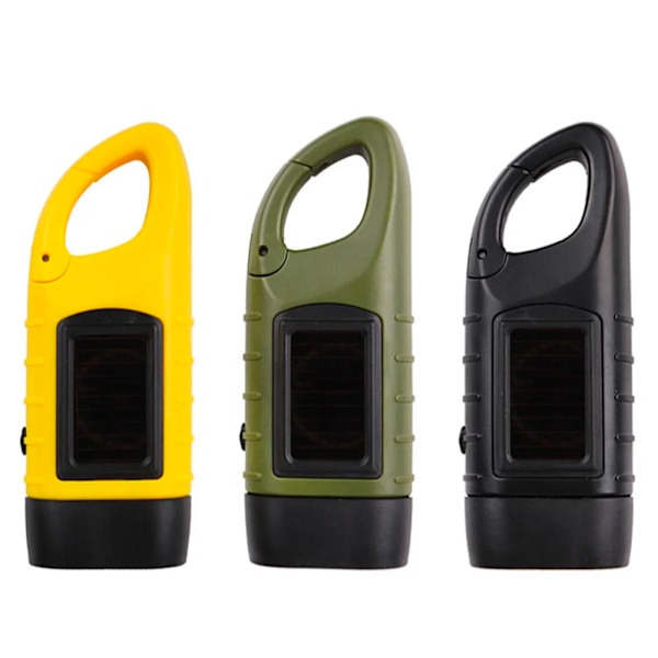 Solcellsdriven & Handvevad Mini LED Ficklampa - Din Pålitliga Partner för Alla Äventyr Svart