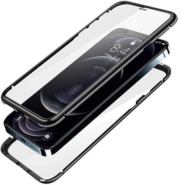 iPhone 15 - Skyddande Magnetiskt Dubbelsidigt Skal Lila