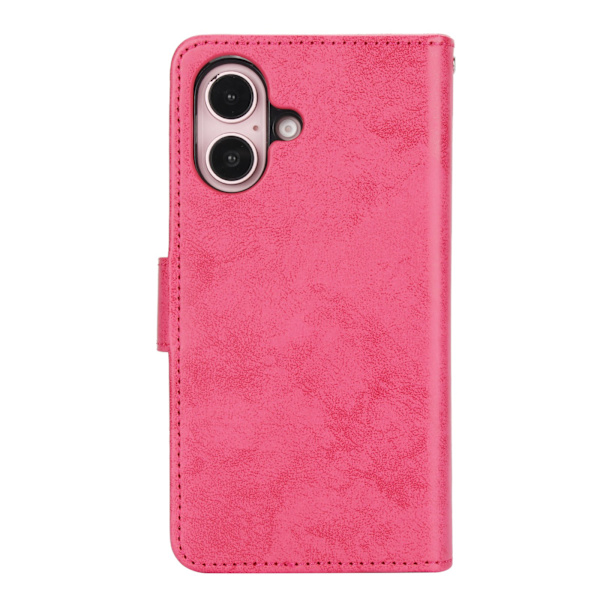 iPhone 16  Plånboksfodral med Kortfack & Ställfunktion Rosa