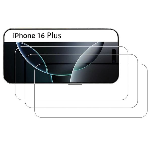 2-Pack iPhone 16 Plus Skärmskydd Standard HD 0,3mm - Osynligt Skydd