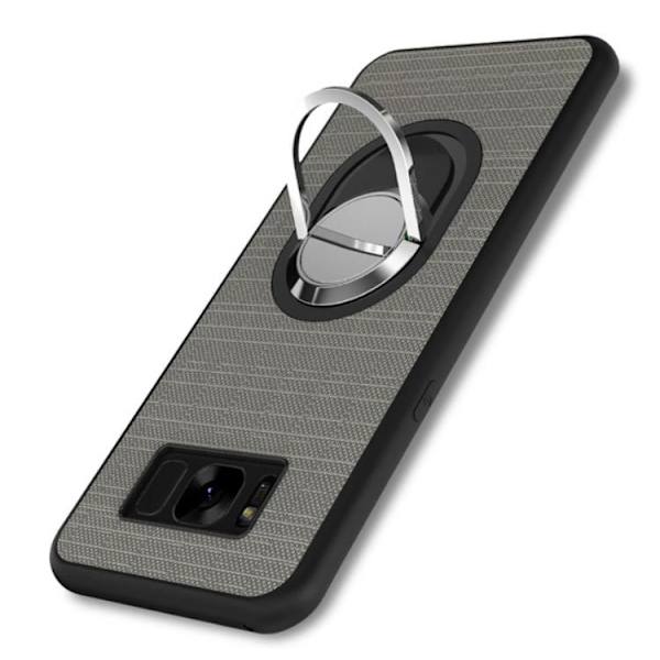 Galaxy S8 - Stilrent Silikonskal med Ringh�llare FLOVEME Gråsvart