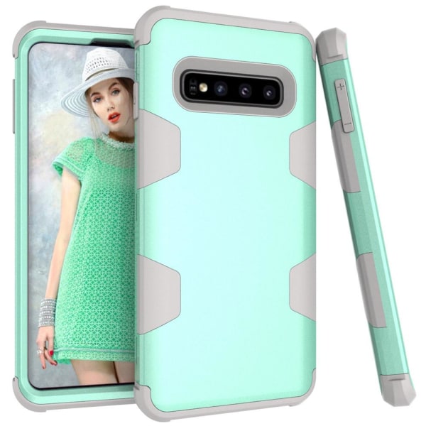 Samsung Galaxy S10 - Praktiskt Skyddande Skal RUGGED ROBOT Svart/Guld