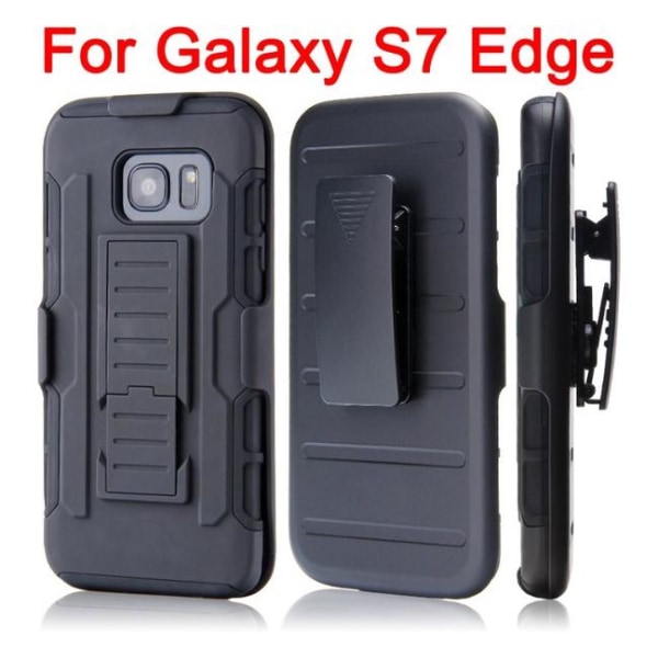 Samsung Galaxy S7 Edge Praktiskt Skyddsfodral Svart