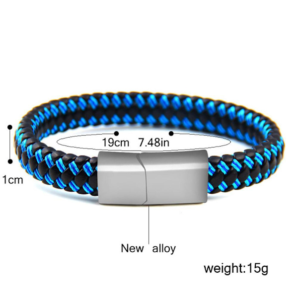 Flerfärgat Flätat Armband Blå-Röd