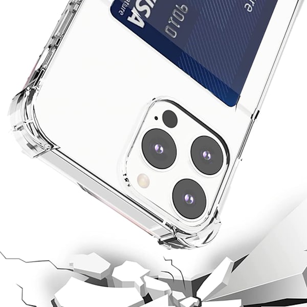 iPhone 14 Pro - Skal med Kortfack Genomskinlig