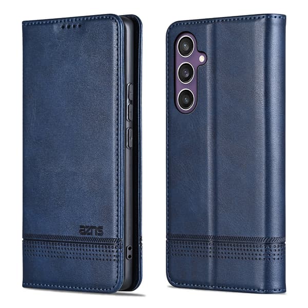 Samsung Galaxy S25 Fodral med Stativ & Kortfack Blå