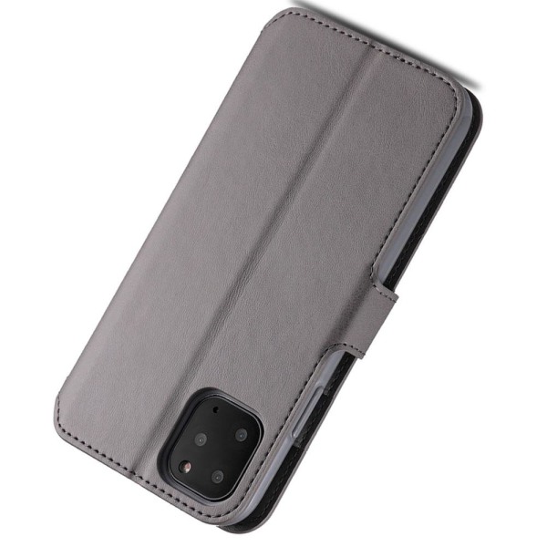 iPhone 11 Pro Max - Käytännöllinen harkittu lompakkokotelo Grey Grå