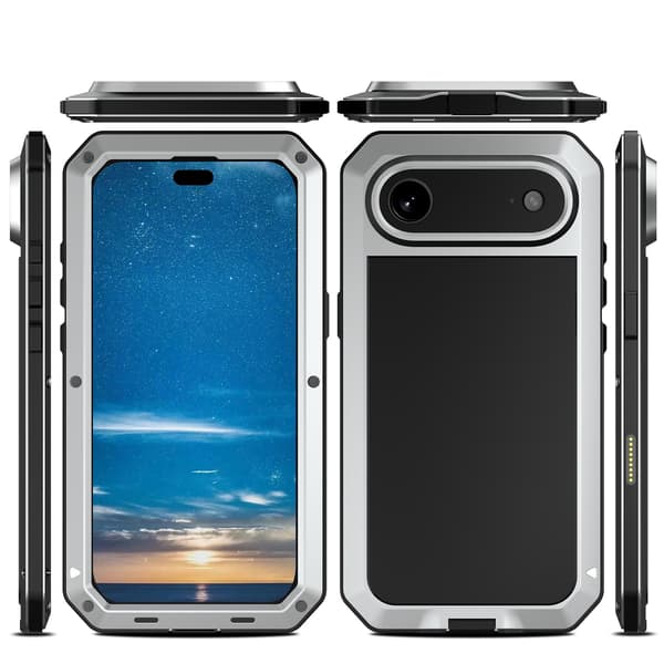 iPhone 17 Air - Skyddande Aluminium Skal Silver