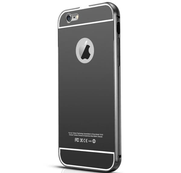 iPhone 6/6S - Elegant skal fr�n LEMAN (ram i Aluminium) Silver Silver/Grå
