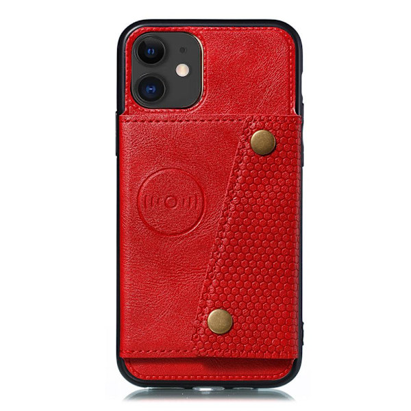 iPhone 12 Mini - Retro Skal med Korthållare Grå
