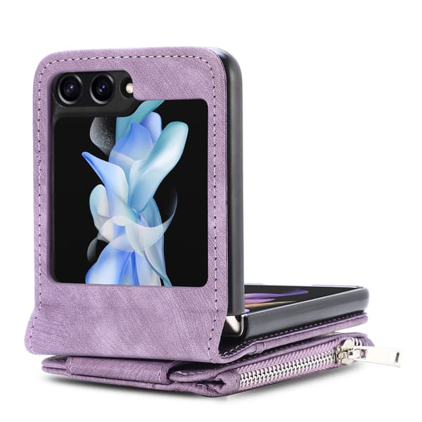 Galaxy Z Flip 5 5G -  2 in 1 Plånboksfodral med kortfack Lila