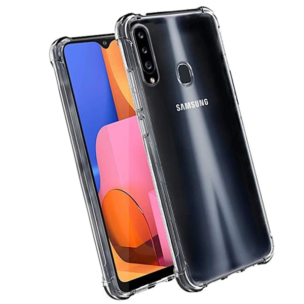 Samsung Galaxy A20S - Floveme Silikonskal Svart/Guld