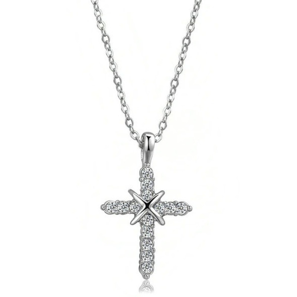 Exklusivt Kors Halsband Silver