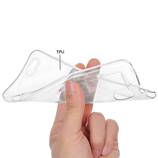 iPhone 7 - Stødabsorberende Silikoneskal med Kortlomme Transparent