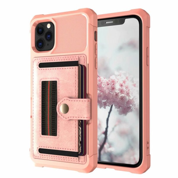 iPhone 11 Pro Max - Gjennomtenkt deksel med kortholder Roséguld