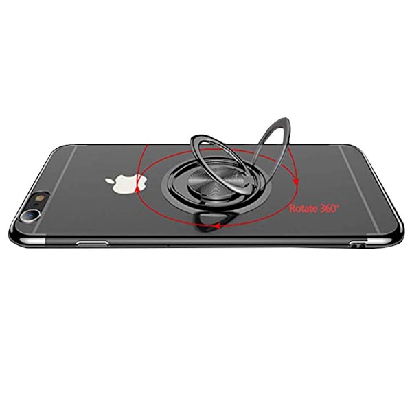 iPhone 6/6S - Skyddande Silikonskal med Ringhållare Silver