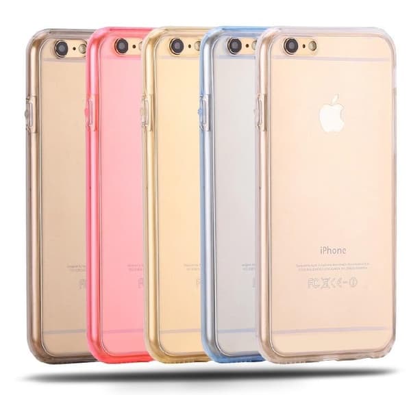 Dubbelsidigt Silikonfodral med TOUCHFUNKTION för iPhone 8 PLUS Genomskinlig
