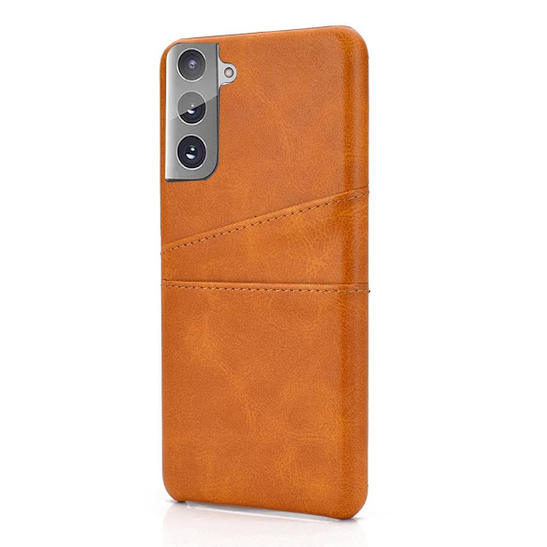 Samsung Galaxy S21 - Skal med Korthållare Brun