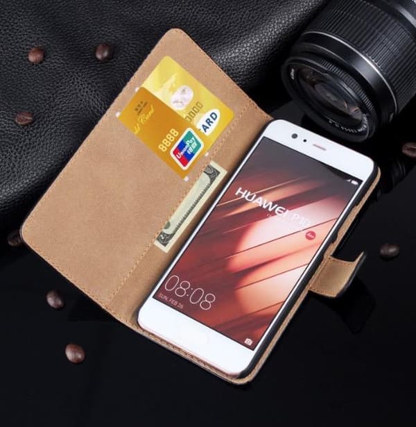 Huawei P10 Plus - Stilrent Plånboksfodral från TOMKAS (Läder) Ljusrosa