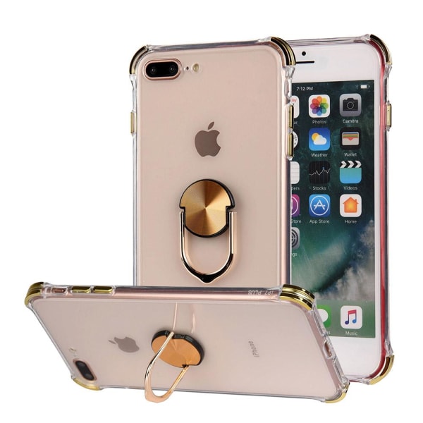 iPhone 7 Plus - Praktiskt Skyddande Skal med Ringhållare Blå