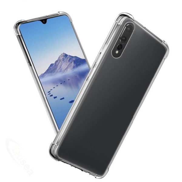 Huawei P30 - Skyddande Stötdämpande Silikonskal (FLOVEME) Transparent/Genomskinlig