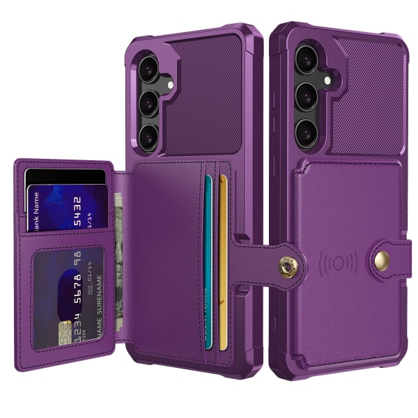 Tyylikäs suojaava lompakkokotelo magneettikiinnikkeellä Samsung Galille Lila