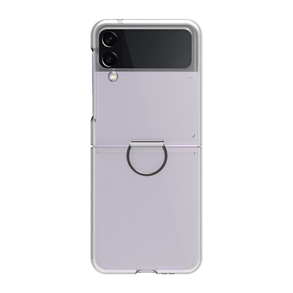 Samsung Galaxy Z Flip 3 - Praktiskt Tunt Skal med Ringhållare Genomskinlig