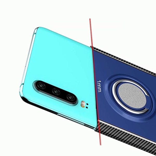 Stilrent Praktiskt Skal med Ringhållare (FLOVEME) - Huawei P30 Blå