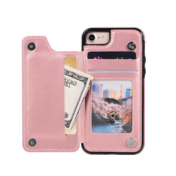 iPhone SE 2022 - NKOBEE Skal med Kortfack Rosa