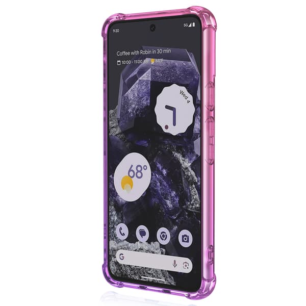 Google Pixel 9 - Reptåligt och Transparent Silikon Skal Blå/Rosa
