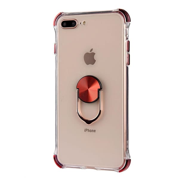 iPhone 8 Plus - Praktiskt Skyddande Skal med Ringhållare Blå Blå
