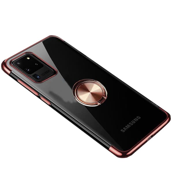 Samsung Galaxy S20 Ultra - Silikonskal med Ringhållare Röd