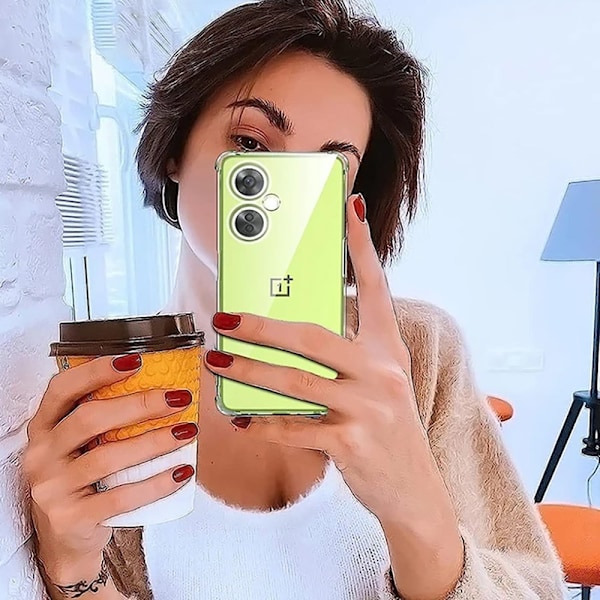 OnePlus Nord CE3 Lite 5G Genomskinligt Skal - Greppvänligt & Tåligt Rosa/Grön