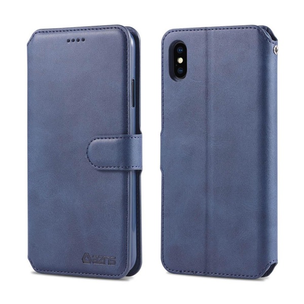 iPhone XS Max - Stilsäkert Praktiskt Plånboksfodral (Yazunshi) Blå
