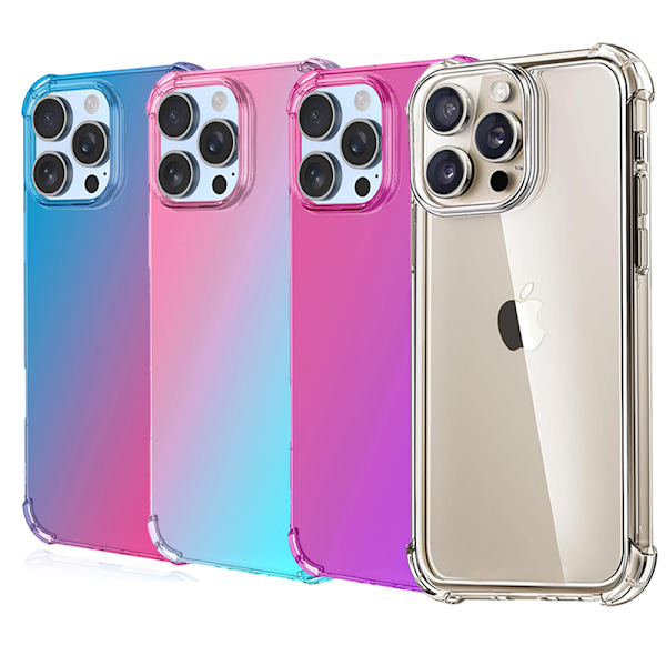 iPhone 16 Pro Max - Stilrent Smart Skyddsskal i Gradient Silikon Rosa/Grön