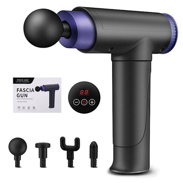 Massage Pistol (4 Huvuden) Grå Grå