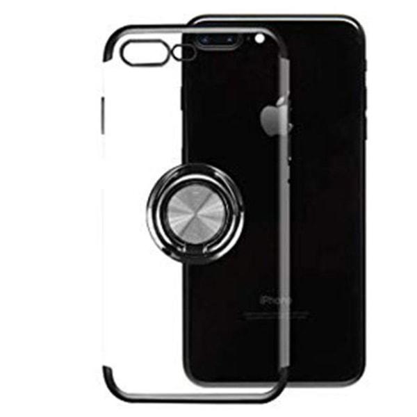 iPhone 8 Plus - Vankka suojakuori silikonirenkaan pidikkeessä Roséguld