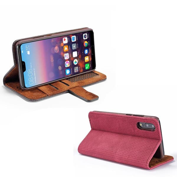 Plånboksfodral i Retrodesign från LEMAN till Huawei P20 Blå