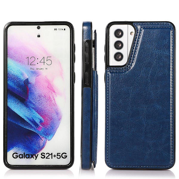 Samsung Galaxy S21 - Cover med kortholder Marinblå
