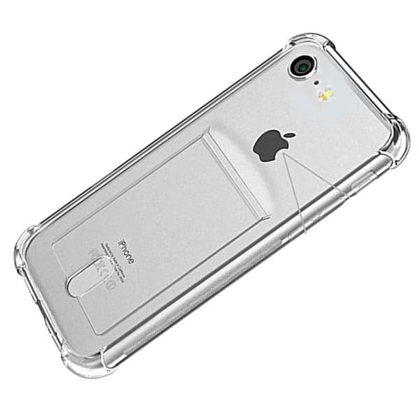 iPhone SE 2020 - Praktisk Silikonetui med Kortlomme Transparent