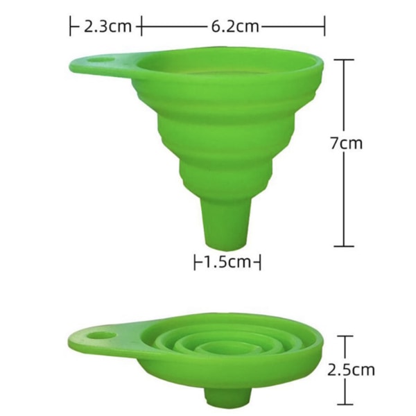 Holdbar silikonetragt sammenklappelig Grön