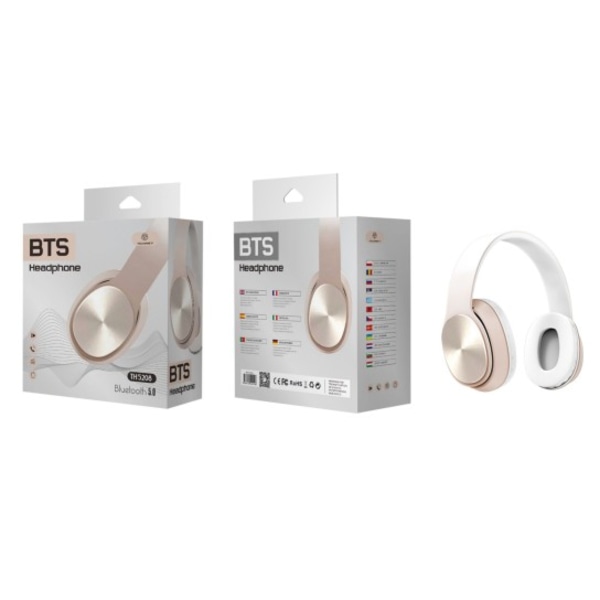 Trådlös BTS 5.0 Headset med mikrofon i Exklusiv Guld Guld