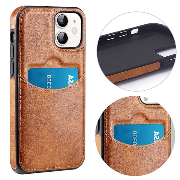 iPhone 12 mini - Elegant Skalfodral med Kortplats Blå
