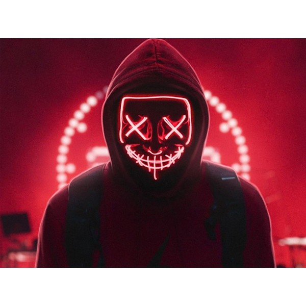 Glöd i mörkret - Perfekta LED-masken för din Halloween!