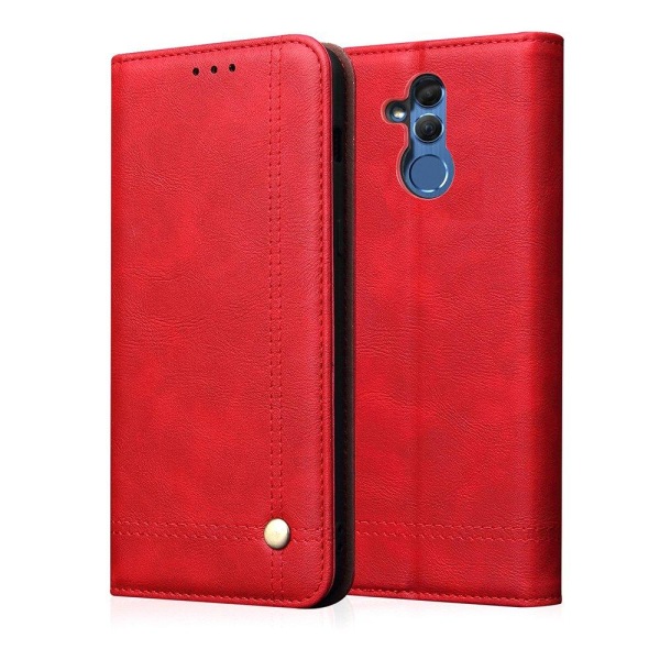 LEMAN Stilrent Plånboksfodral för Huawei Mate 20 Lite Röd