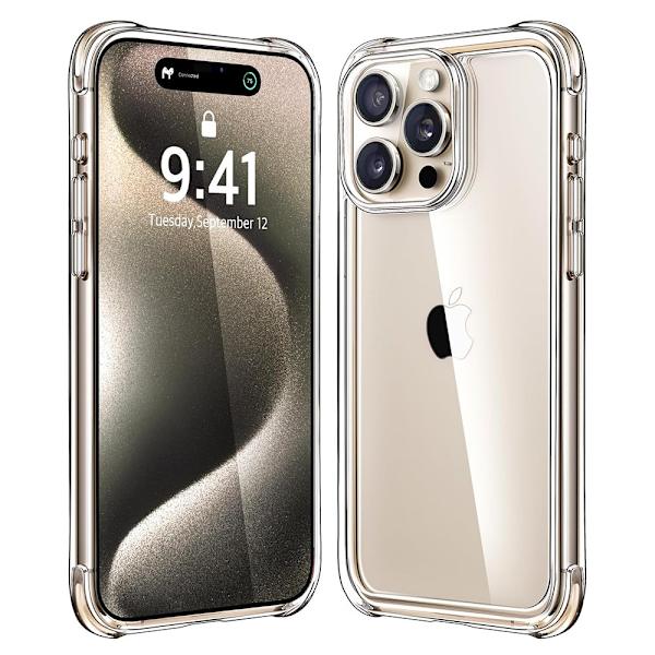 IPhone 15 pro max - Smart beskyttelsesdeksel i silikon Transparent