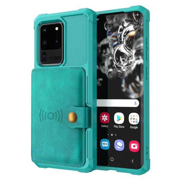 Samsung Galaxy S20 Ultra - Gennemtænkt cover med kortrum Blue Blå